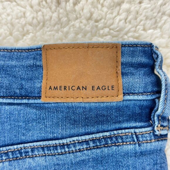 American Eagle Next Level Stretch Super Hi-Rise Flare Women Jeans 14 Retro Y2K - Picture 8 of 11
